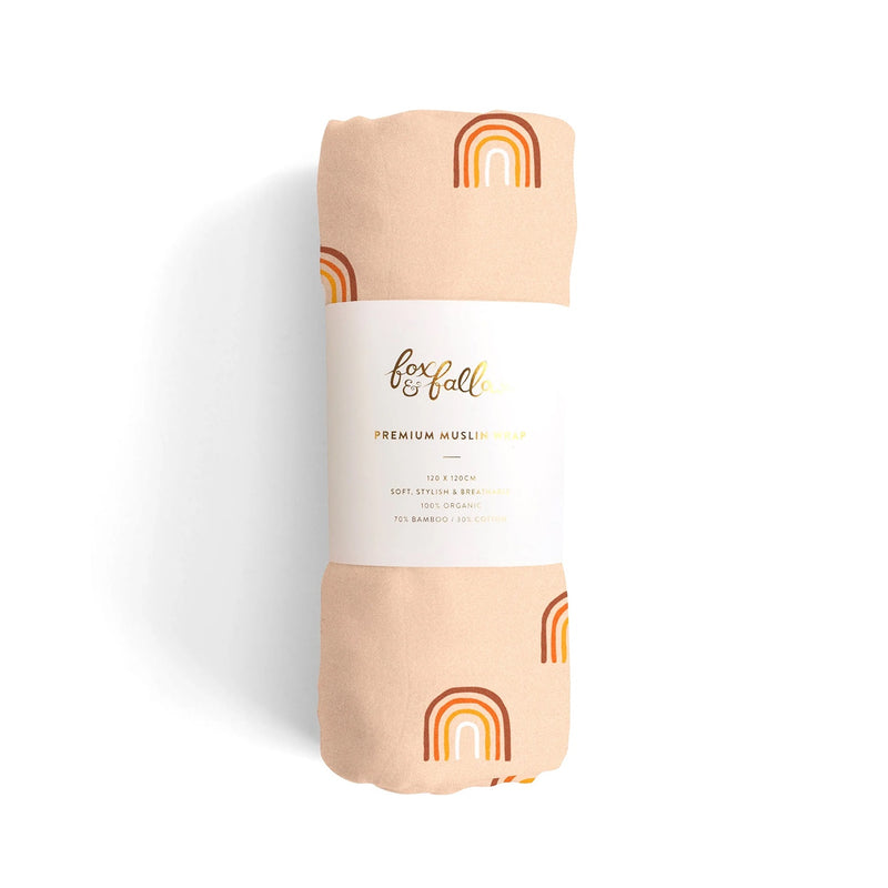 Swaddle Organic Muslin Wrap - Rainbows