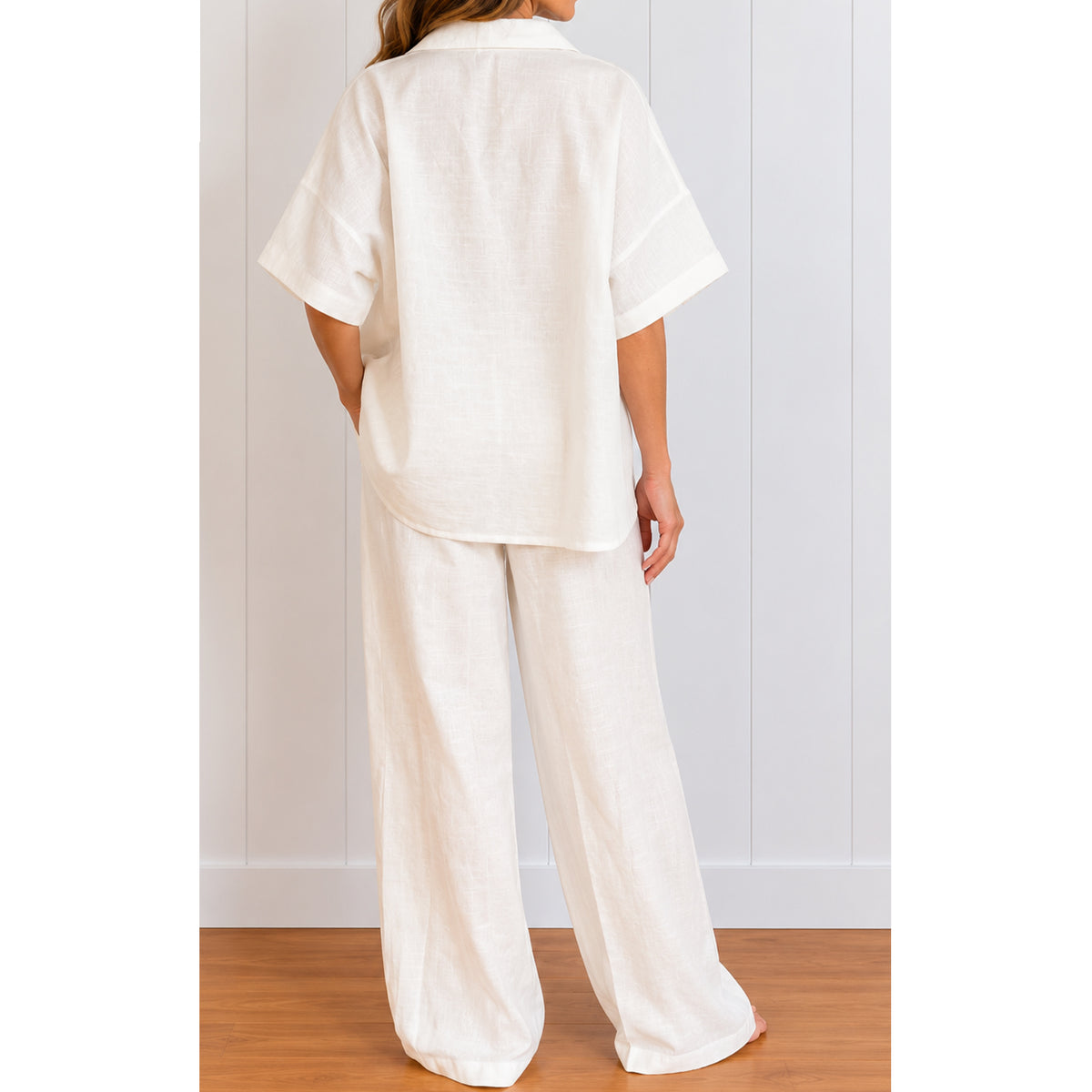 Top Seabreeze Foil Print - Off White w Gold Foil