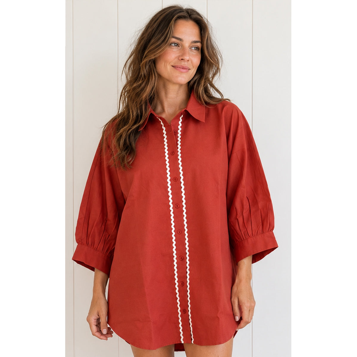 Shirt Seashell Ric Rac - Terracotta