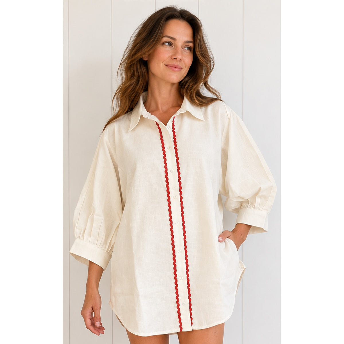 Shirt Seashell Ric Rac - Off White