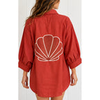 Shirt Seashell Ric Rac - Terracotta