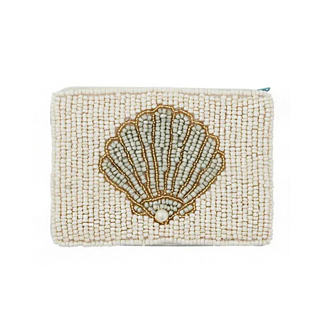Pouch Venus Beaded 12x9cm Seafoam