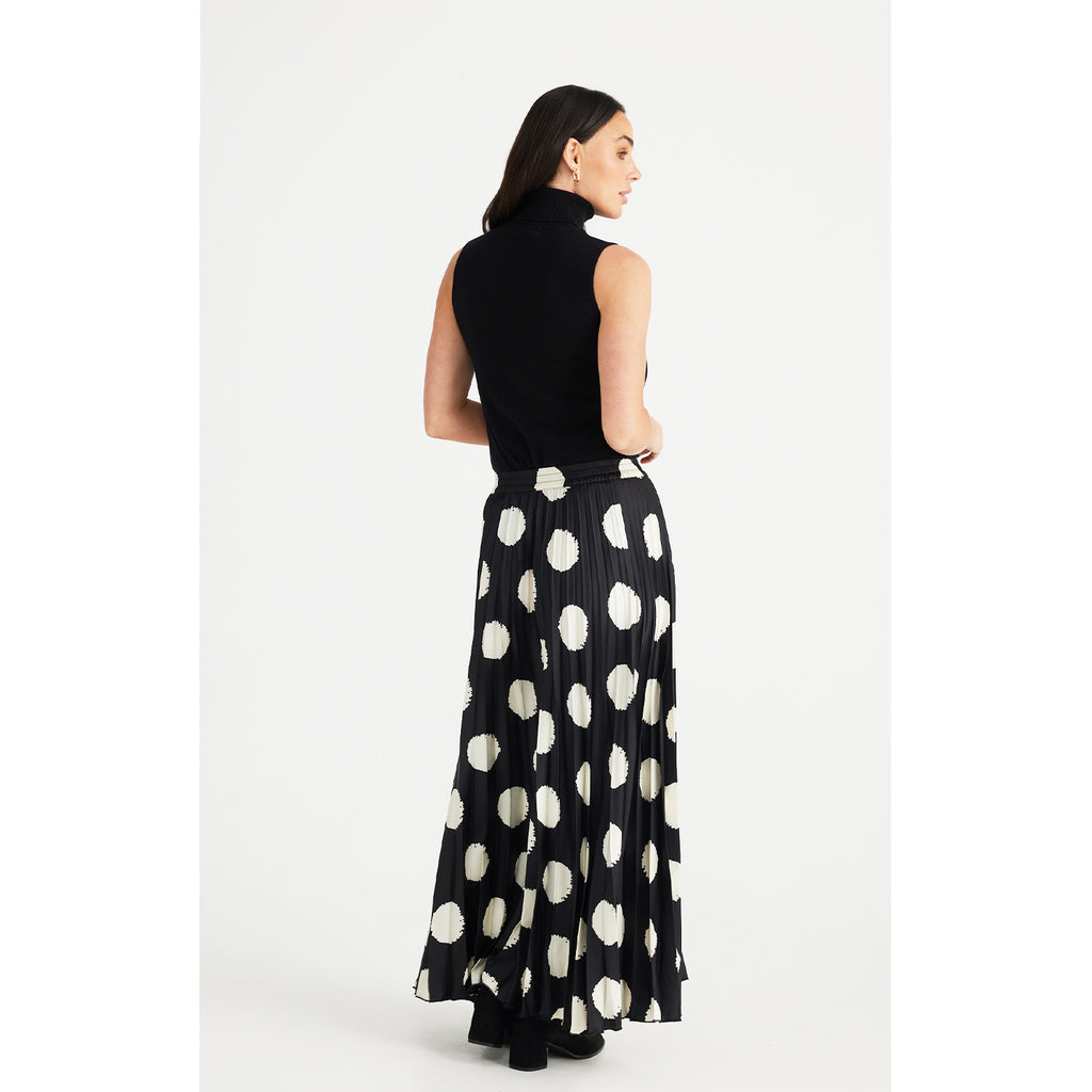 Skirt Alias Pleated - Black + Ivory Spot