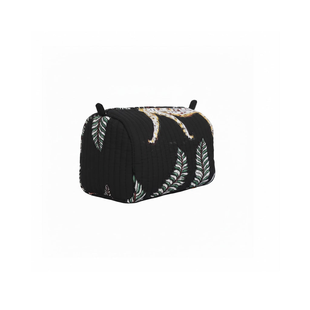 Pouch Quilted Cotton Jungle - Black - Small
