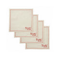 Napkins Social S/4 Cotton 25cm Iv/Cherry