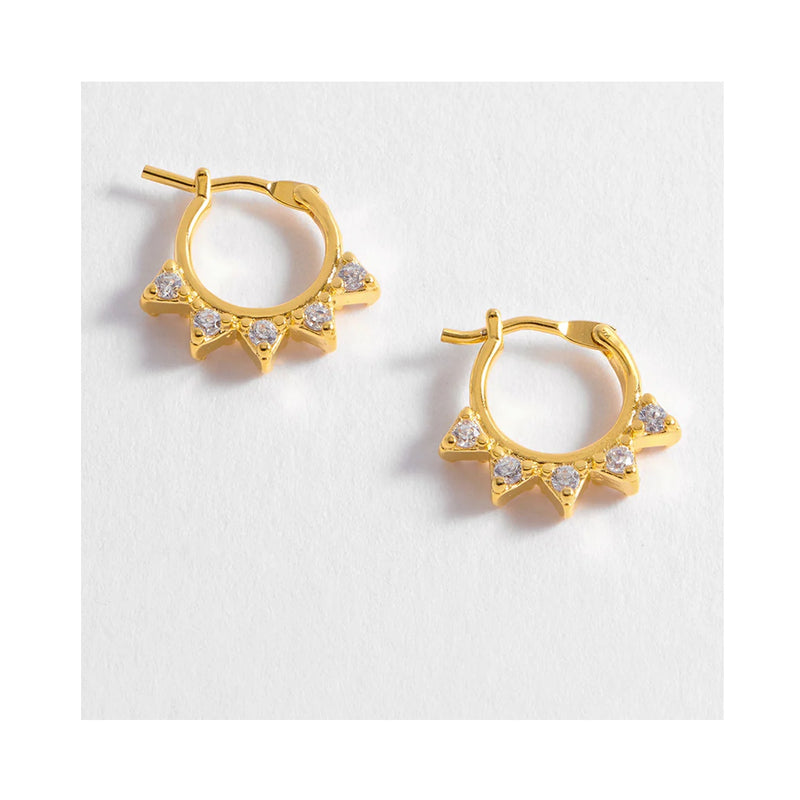 Earrings Spike Hoop - Gold Plated