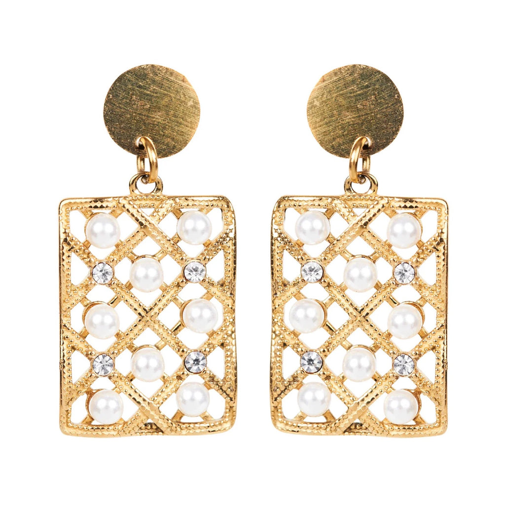 Earring Ivy - Square Pearl