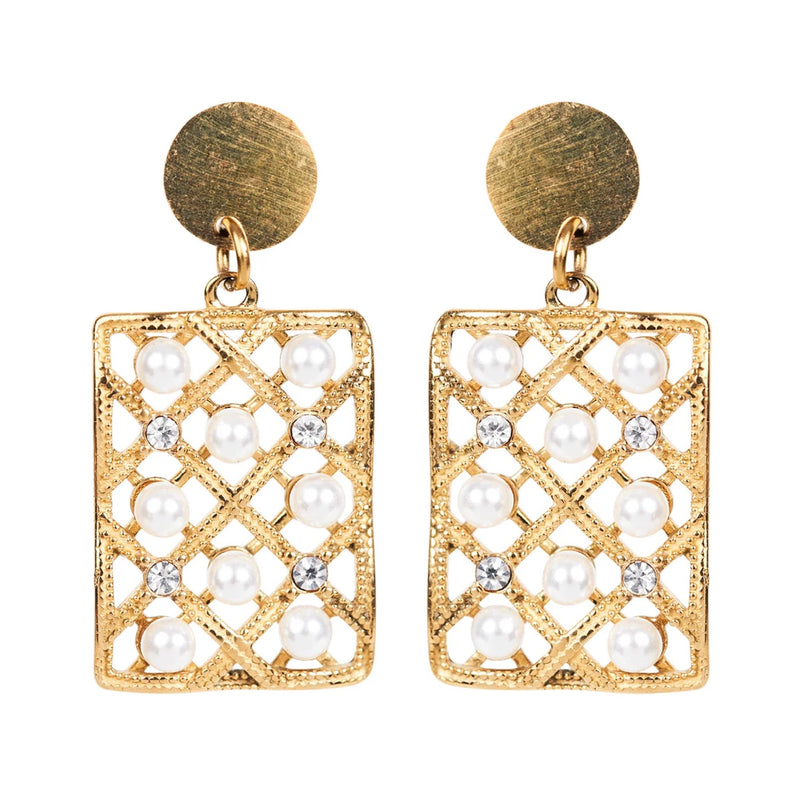 Earring Ivy - Square Pearl