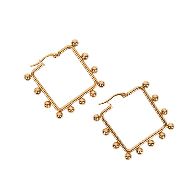 Earring Romance - Gold Square