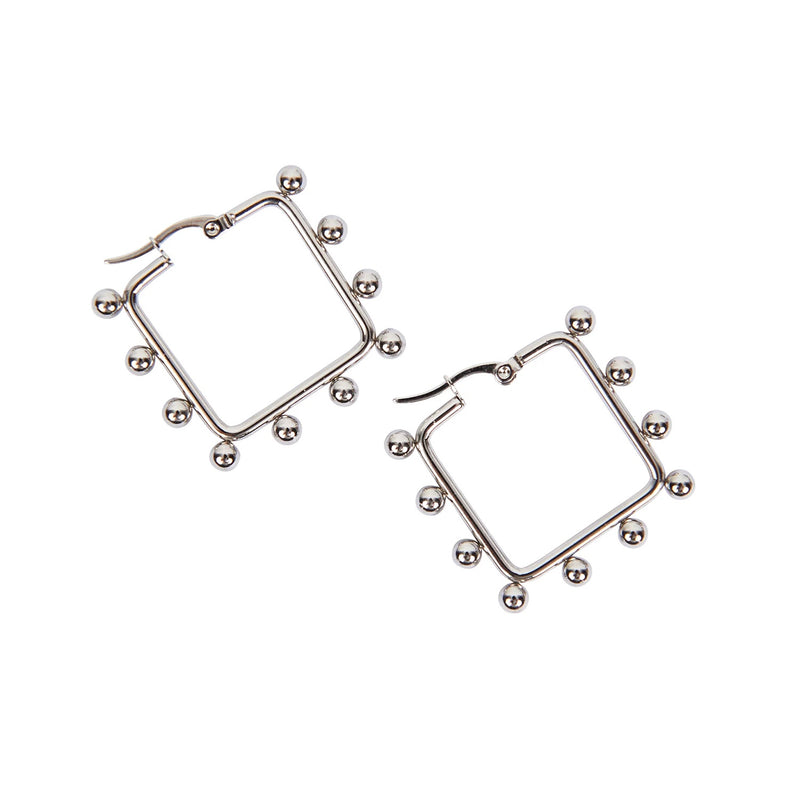 Earring Romance - Silver Square