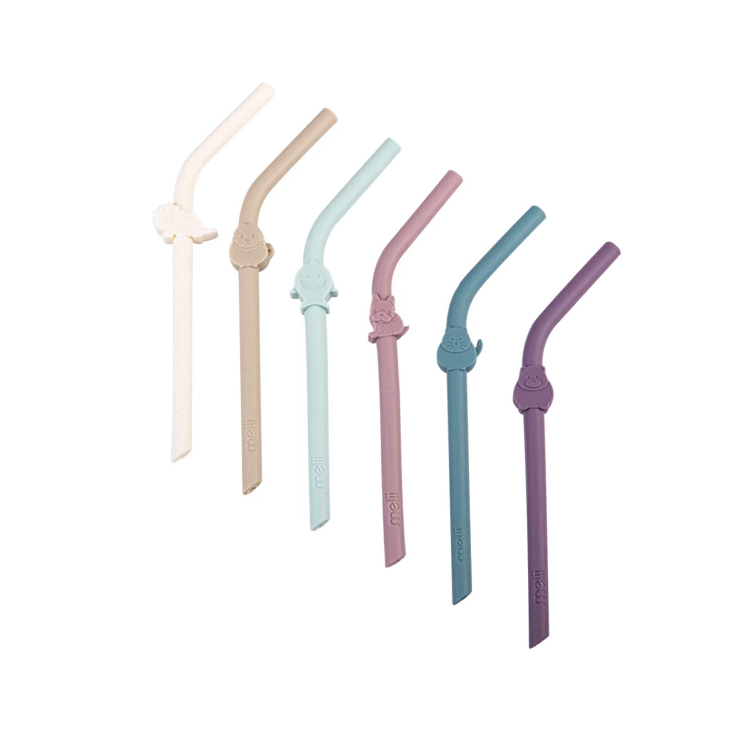 Straws 6pk Luxe Silicone - Assorted