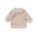 Baby Knitwear Kimono Cardigan - Cinnamon Stripe