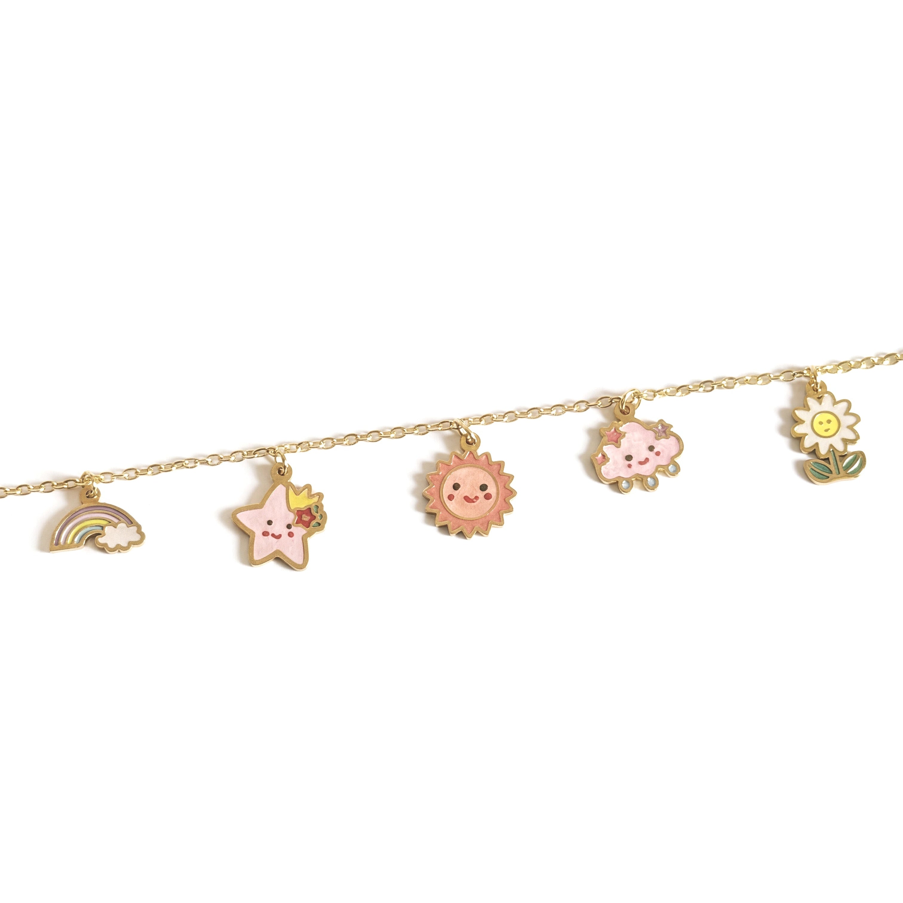 Kids Bracelet Gold Plated Charm - Sunny Days