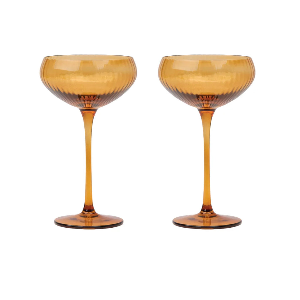 Coupe Glass Set 2 'The Lou' - Amber