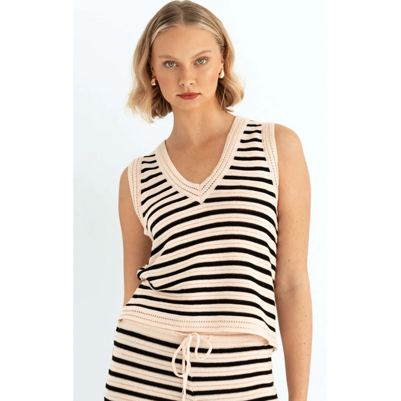 Top Knit Sumatra - Black Stripe