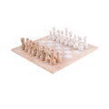 Chess Set Marble & Storage Box 38cm - Travertine & White
