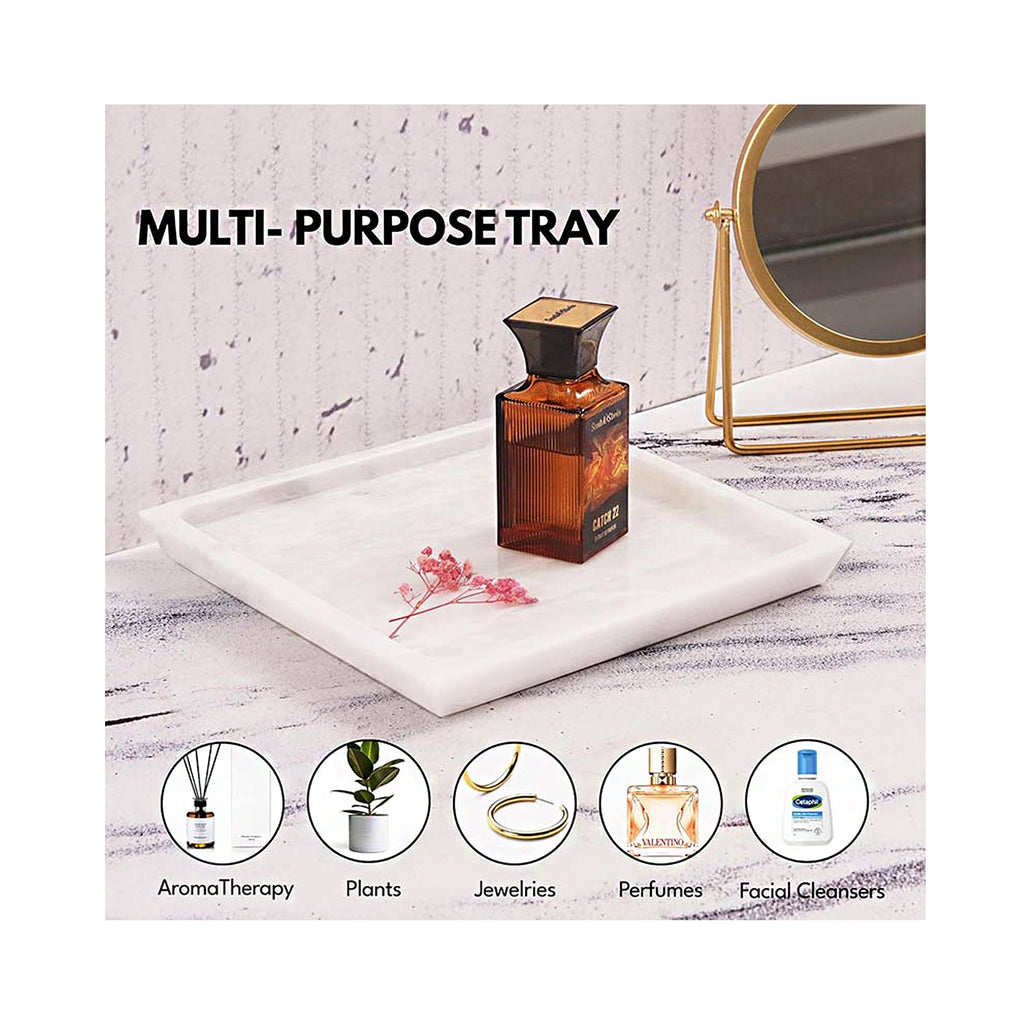 Tray Marble Square - White