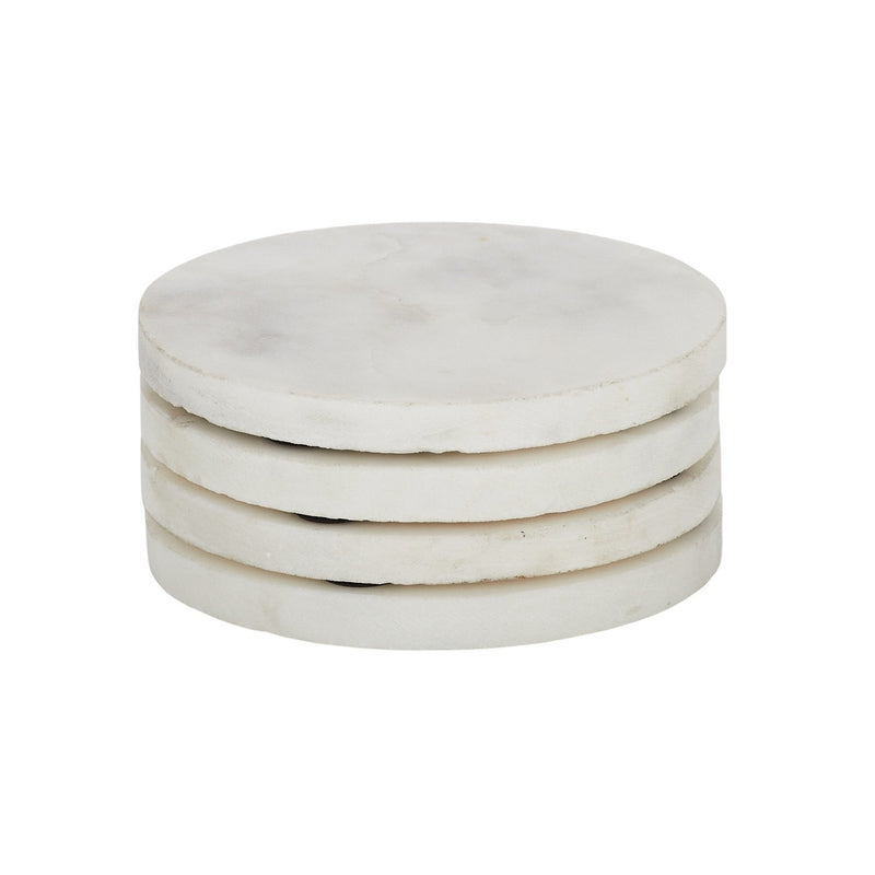 Coaster Set 4 Neo Round - White