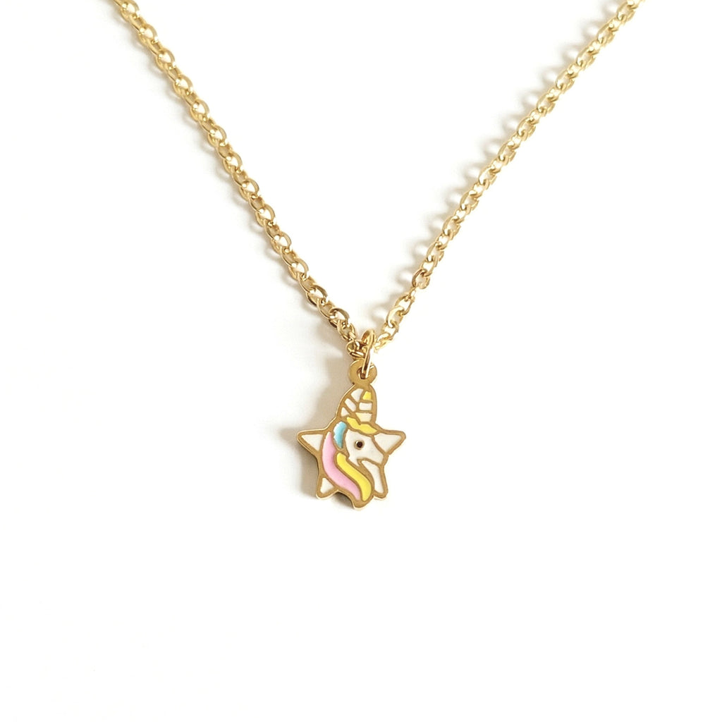 Kids Necklace Gold Plated - Unicorn