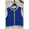 Top Contrast Raya Vest - Blue