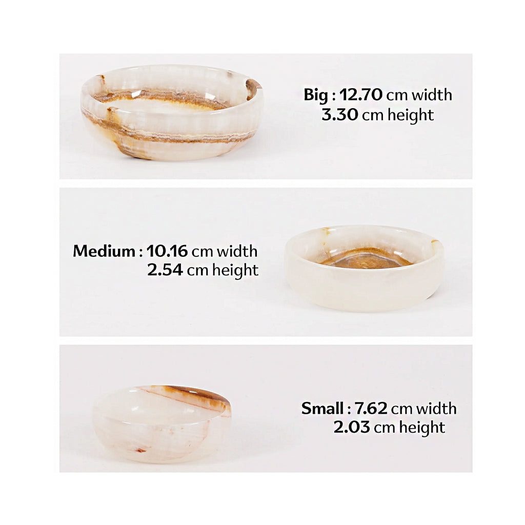 Bowl Set 3 Marble - White Onyx