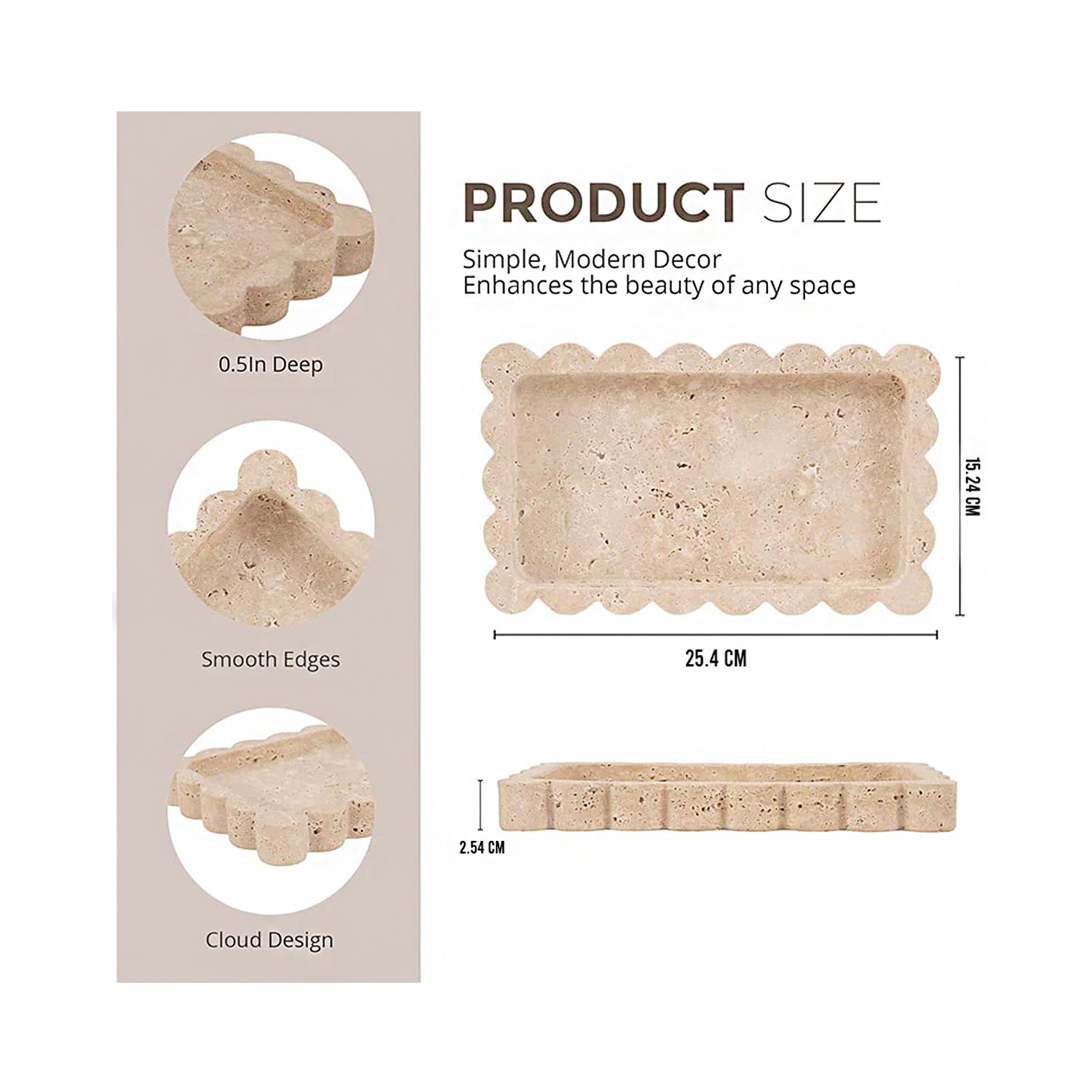 Tray Cloud - Travertine
