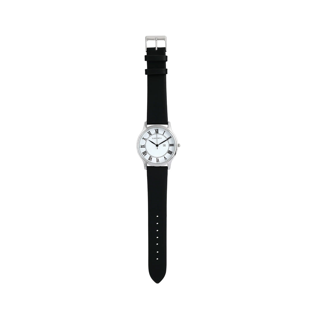 Watch Galaxy Leather - Silver White Black