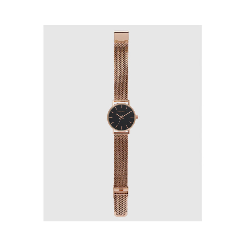 Watch Small Classic Mesh - Rose Gold Black
