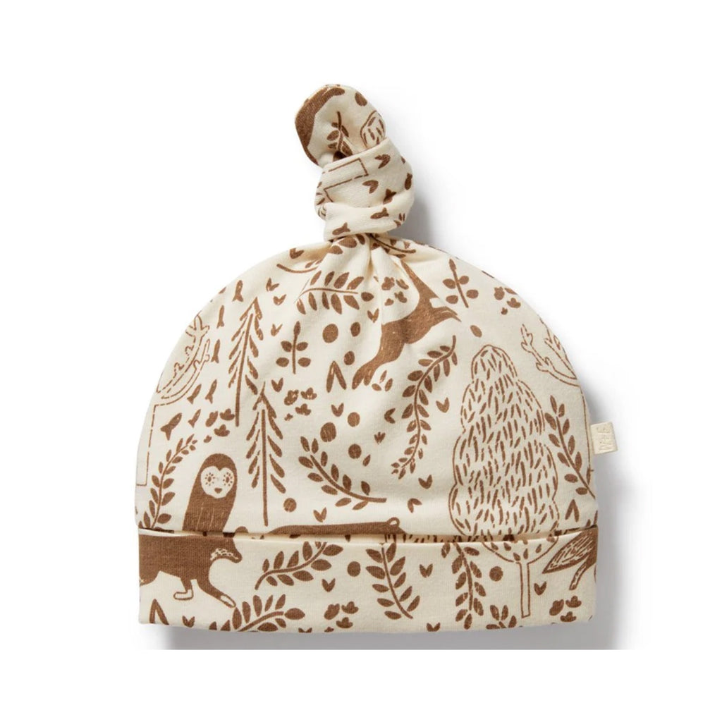Baby Knot Hat Organic Cotton - Winter Forest