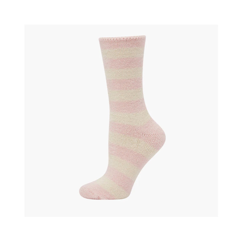 Womens Bed Socks Luxe Bamboo - Pink Stripe