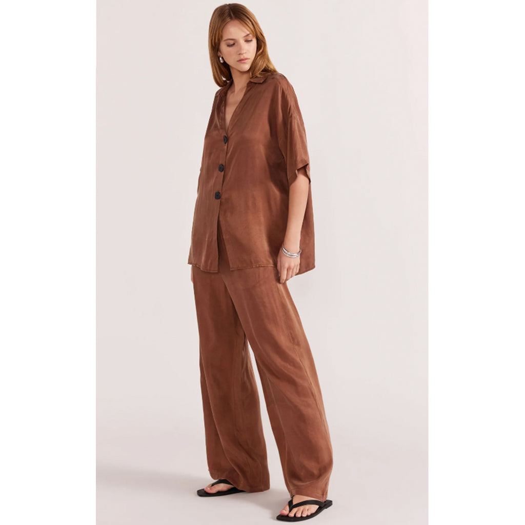 Pants Finn Cupro Relaxed - Mocha