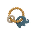 Silicone Elephant Teether Ring - Steel Blue