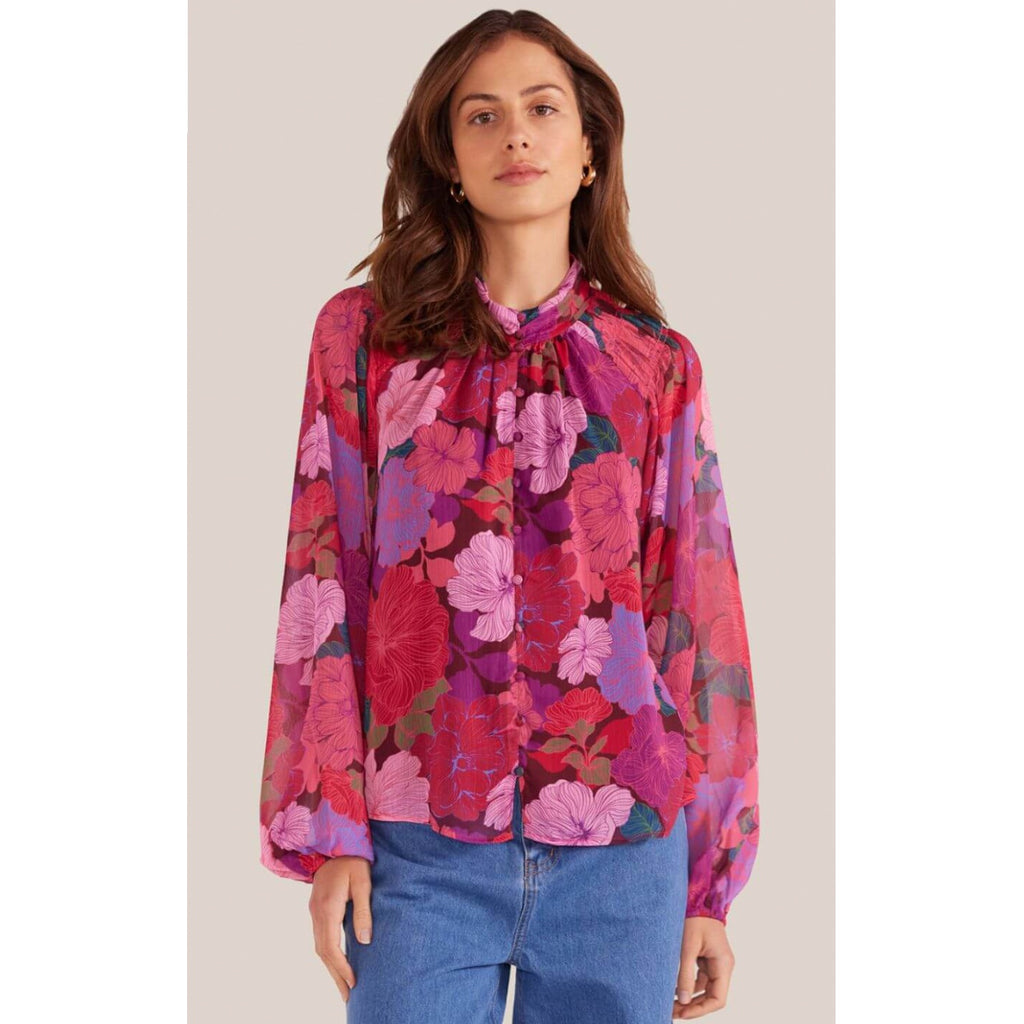 Top Lexie Long Sleeve Blouse - Floral Blooms