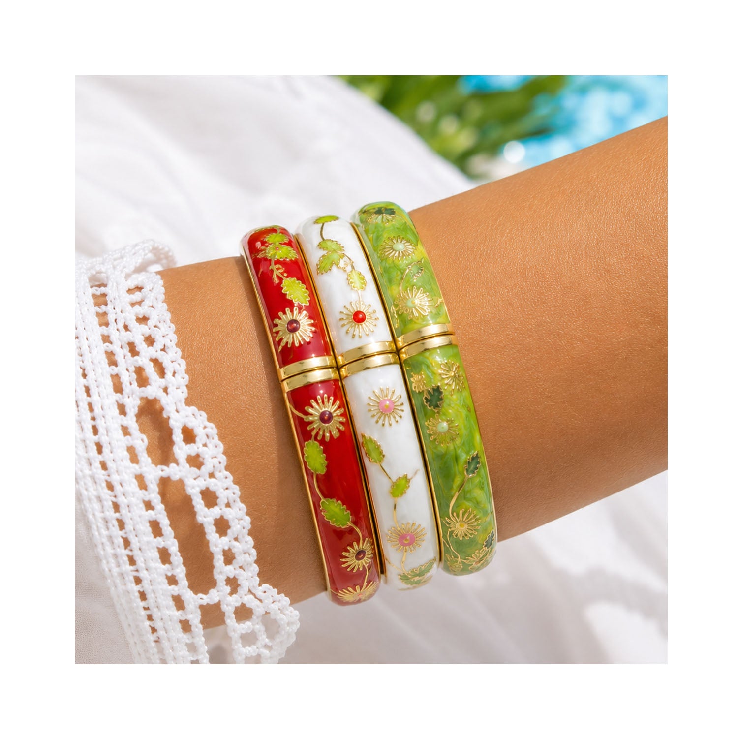Bangle Enamel - Vine Green