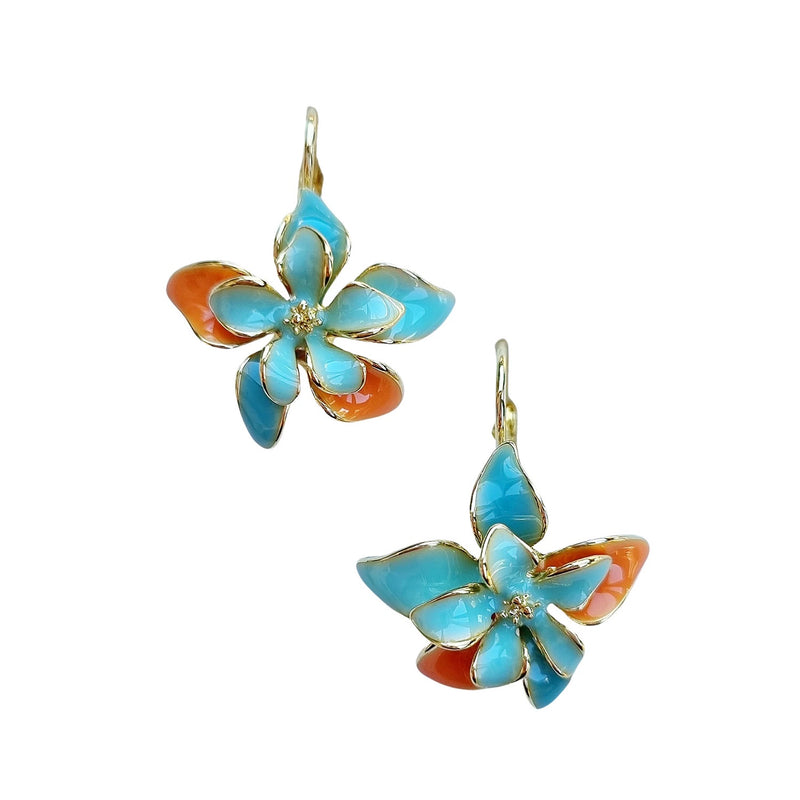 Earrings Yasmine Enamel - Aqua