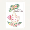 Card - baby girl swaddle card