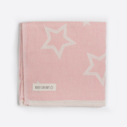 Baby Blanket Cot Stars Pink