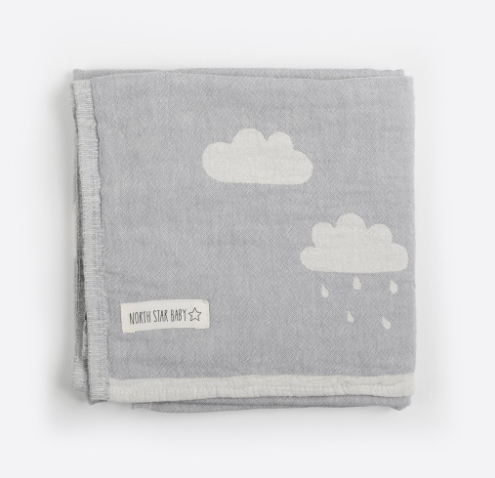 Baby Blanket Grey Clouds