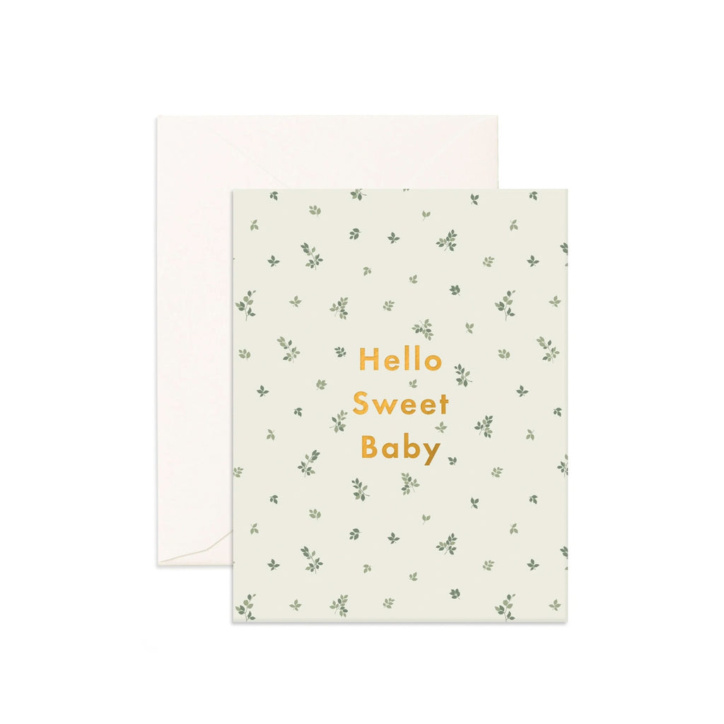 Card Hello Sweet Baby Broderie