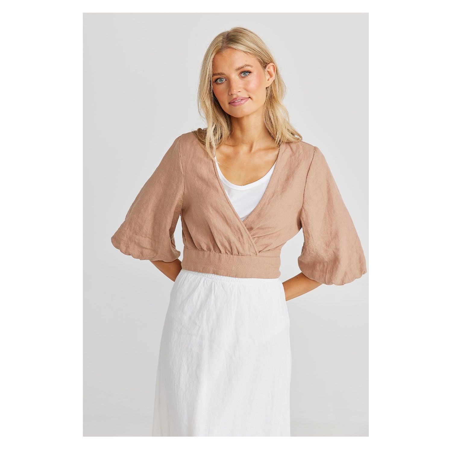 Bolero Ava - Saddle Brown Linen