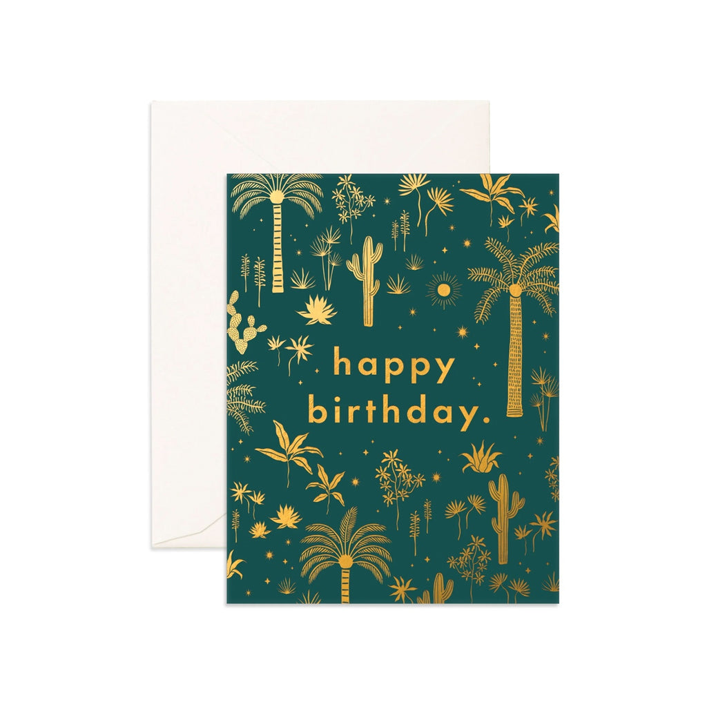 Card Birthday Desert Palms Jade