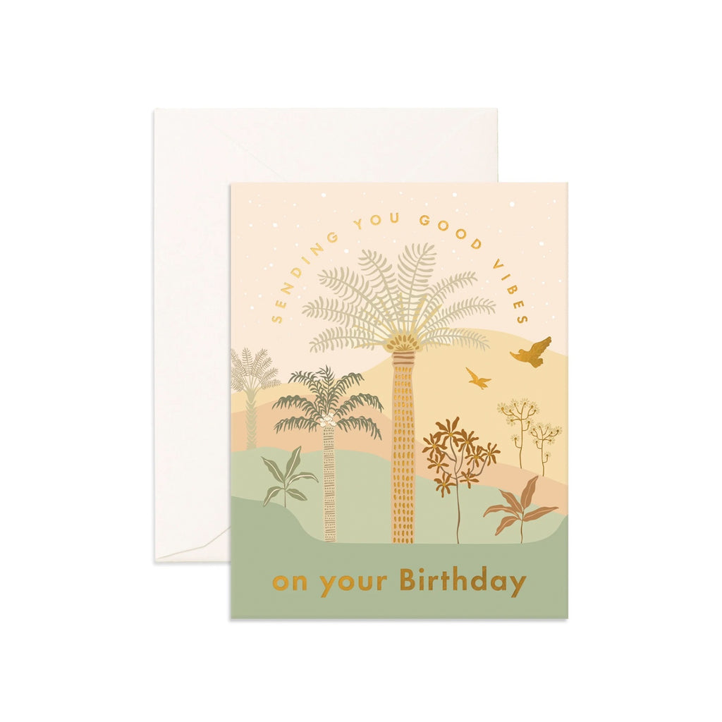 Card Birthday Jungle Palms