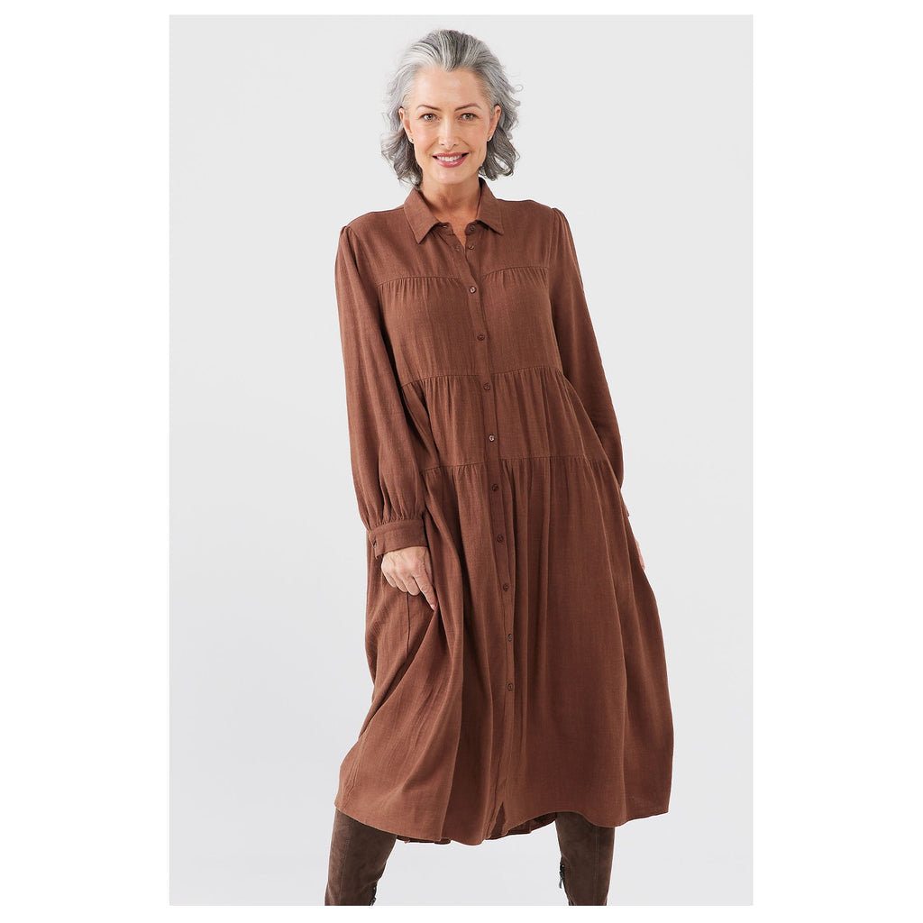 Dress Scarlett - Chocolate Linen Viscose