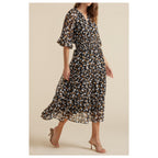 Dress Elena Midi Black Floral