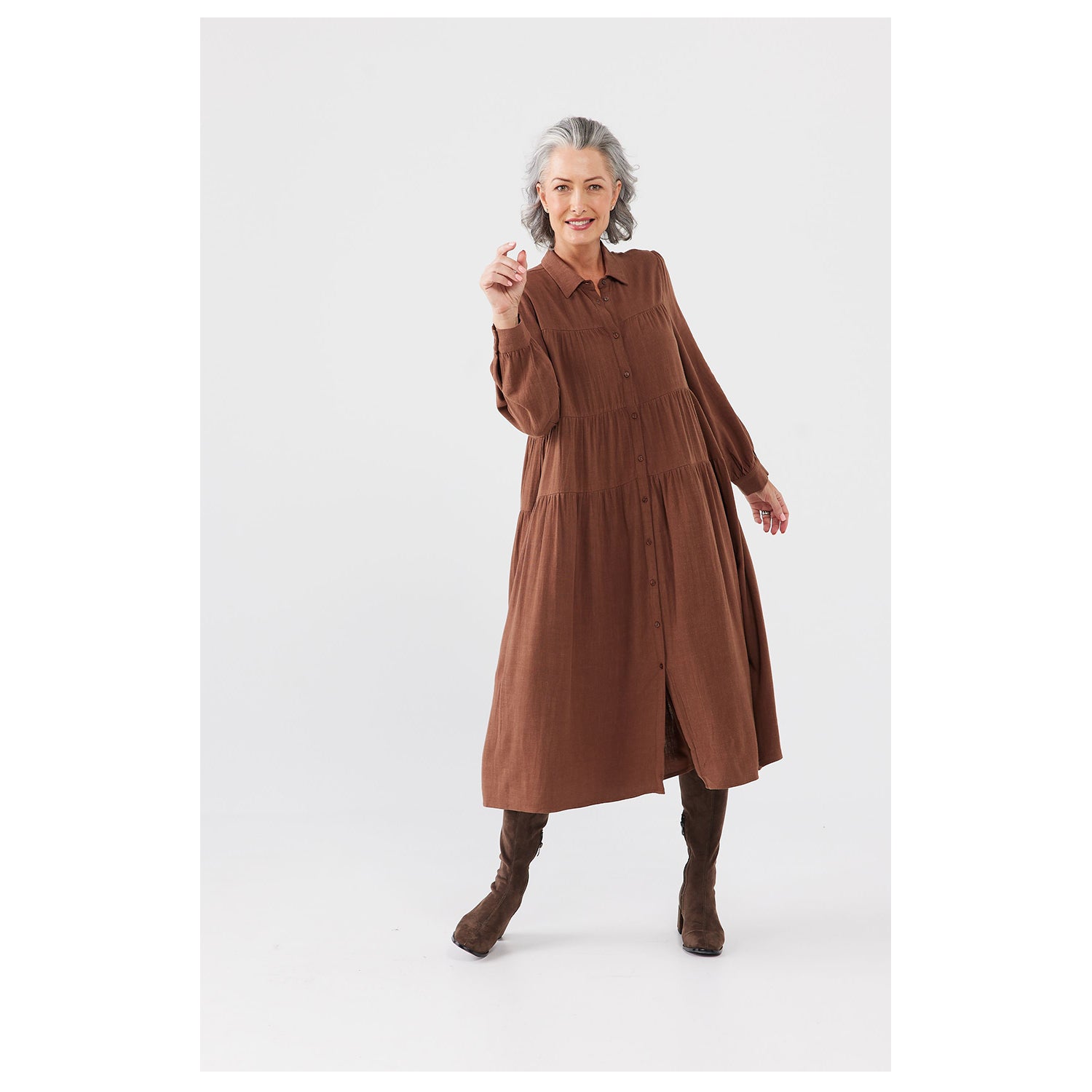 Dress Scarlett - Chocolate Linen Viscose