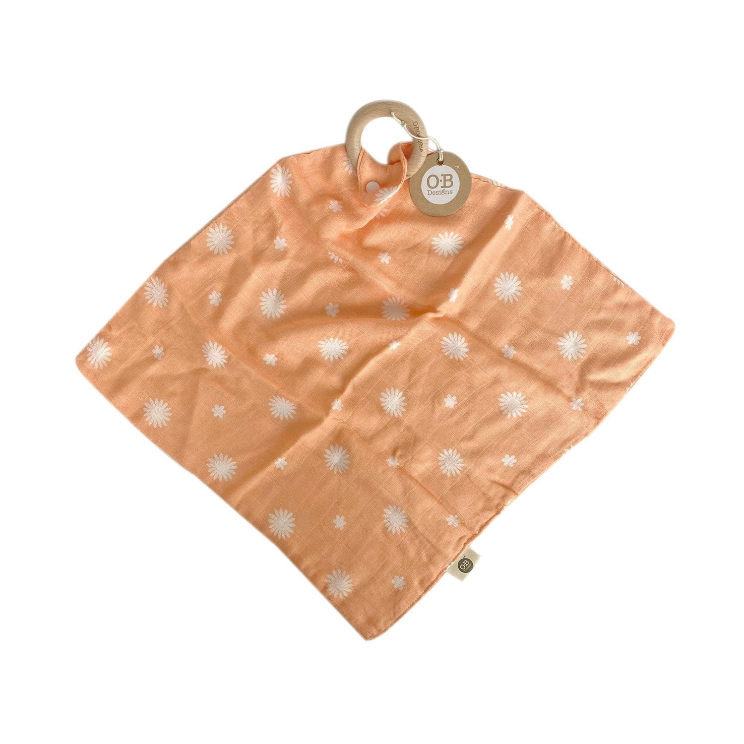 Security Blanket Muslin - Peach Daisy