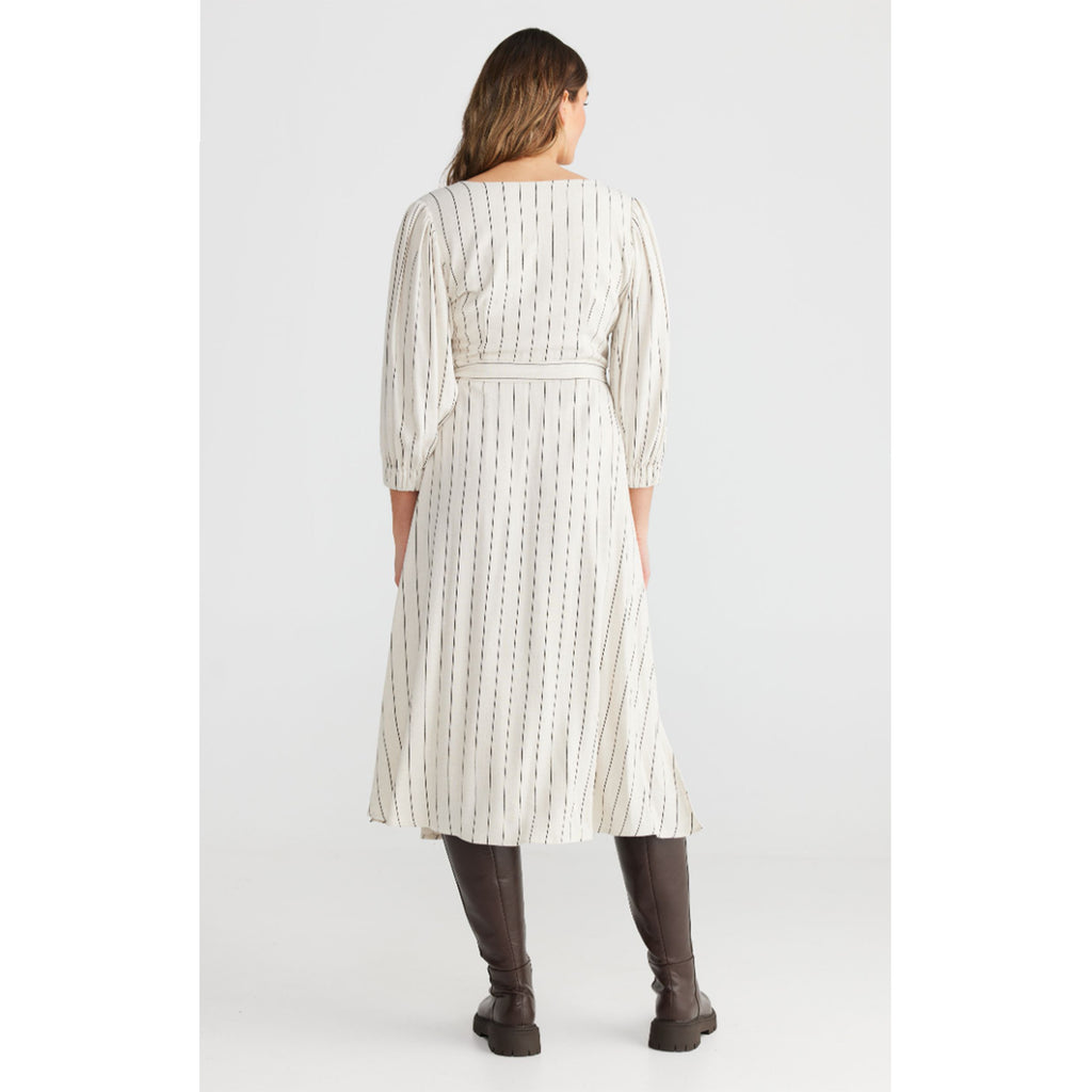Dress Amor Wrap - Pinstripe