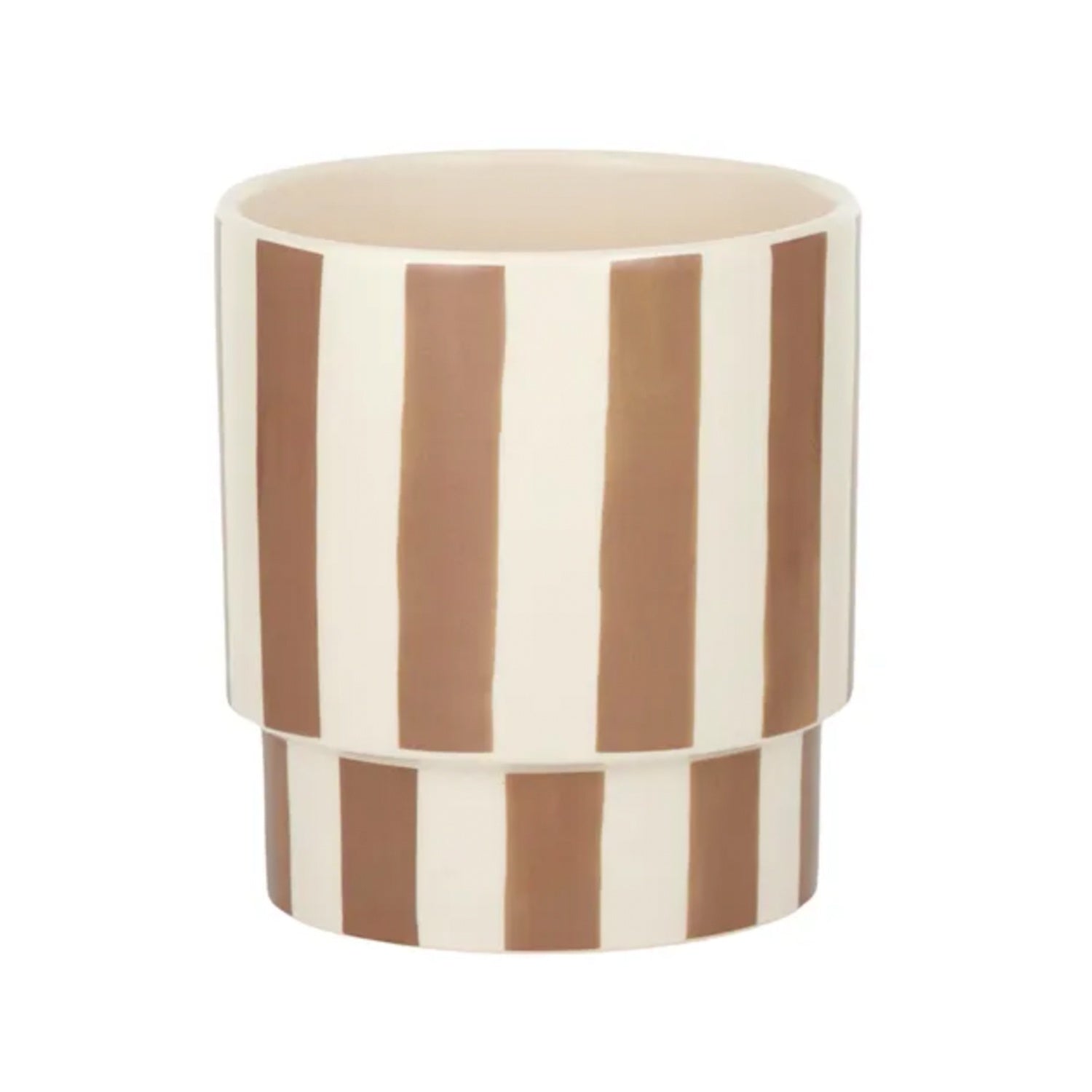 Pot Stripey - Ivory & Tan