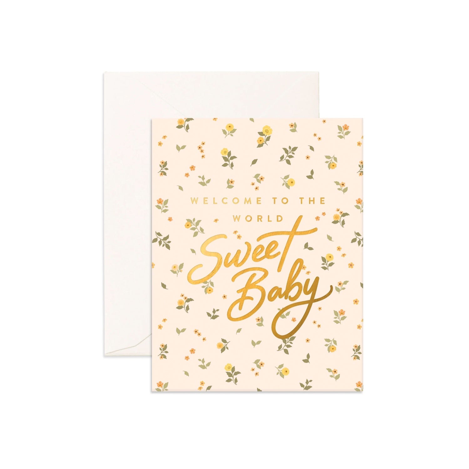 Card Welcome Sweet Baby Broderie