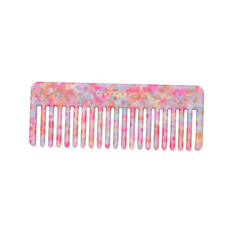 Hair Comb Rectangle - Unicorn Confetti